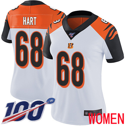 Cincinnati Bengals Limited White Women Bobby Hart Road Jersey NFL Footballl #68 100th Season Vapor Untouchable